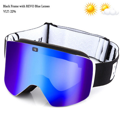 Ochelari de schi magnetici 2022 cu lentile polarizate dublu strat Ochelari de schi anti-aburi UV400 pentru snowboard barbati femei Ochelari de schi Ochelari