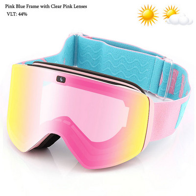 Ochelari de schi magnetici 2022 cu lentile polarizate dublu strat Ochelari de schi anti-aburi UV400 pentru snowboard barbati femei Ochelari de schi Ochelari