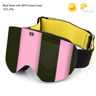 Ochelari de schi magnetici 2022 cu lentile polarizate dublu strat Ochelari de schi anti-aburi UV400 pentru snowboard barbati femei Ochelari de schi Ochelari