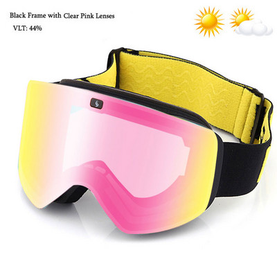 Ochelari de schi magnetici 2022 cu lentile polarizate dublu strat Ochelari de schi anti-aburi UV400 pentru snowboard barbati femei Ochelari de schi Ochelari