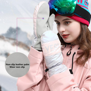 2-в-1 ръкавици Ски ръкавици Сноуборд Мъже Жени Сняг Зимен Спорт Топли Водоустойчиви Ветроустойчиви Ски Изкуствена кожа