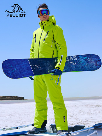 Pelliot Winter Ski Pants Man Αδιάβροχο Skis Suspenders Παντελόνι για σκι Γυναικείο Παντελόνι για σκι Breathable Ζεστό παντελόνι πεζοπορίας φθινοπωρινό Trekking Fleece