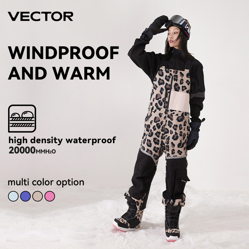 VECTOR Debele muške ženske skijaške hlače Ravni kombinezon Skijaški prsluk Vodootporan Zima Topla Otporan na vjetar Sportovi na otvorenom Snowboard