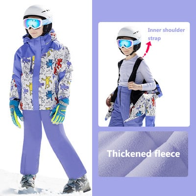 Зимни детски ски сноуборд водоустойчиви ветроустойчиви якета детски зимни палта панталони момчета ски костюми комплекти за момичета