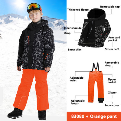 Зимни детски ски сноуборд водоустойчиви ветроустойчиви якета детски зимни палта панталони момчета ски костюми комплекти за момичета