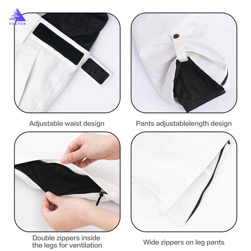 2020 VECTOR Ανδρικά γυναικεία παντελόνια σκι Χειμερινό ζεστό αντιανεμικό αδιάβροχο υπαίθριο αθλητικό Snowboard Σκι Νέο Παντελόνι Plus Size