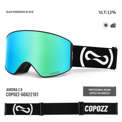 COPOZZ magnetne profesionalne skijaške naočale UV400 zaštita protiv zamagljivanja skijaške naočale za muškarce Žene naočale s brzom izmjenom leća za snowboard naočale