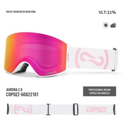 COPOZZ magnetne profesionalne skijaške naočale UV400 zaštita protiv zamagljivanja skijaške naočale za muškarce Žene naočale s brzom izmjenom leća za snowboard naočale
