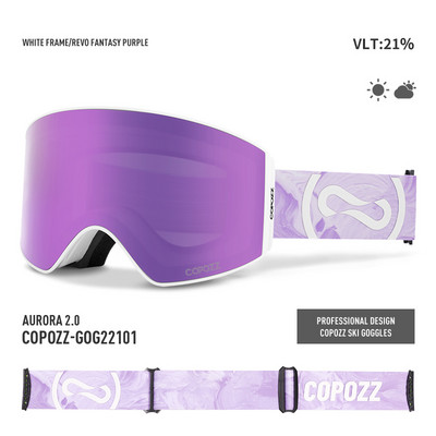 COPOZZ magnetne profesionalne skijaške naočale UV400 zaštita protiv zamagljivanja skijaške naočale za muškarce Žene naočale s brzom izmjenom leća za snowboard naočale