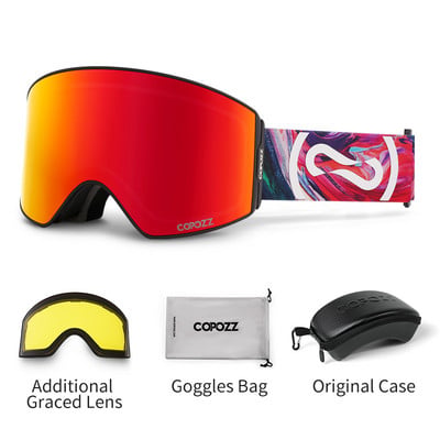 COPOZZ magnetne profesionalne skijaške naočale UV400 zaštita protiv zamagljivanja skijaške naočale za muškarce Žene naočale s brzom izmjenom leća za snowboard naočale