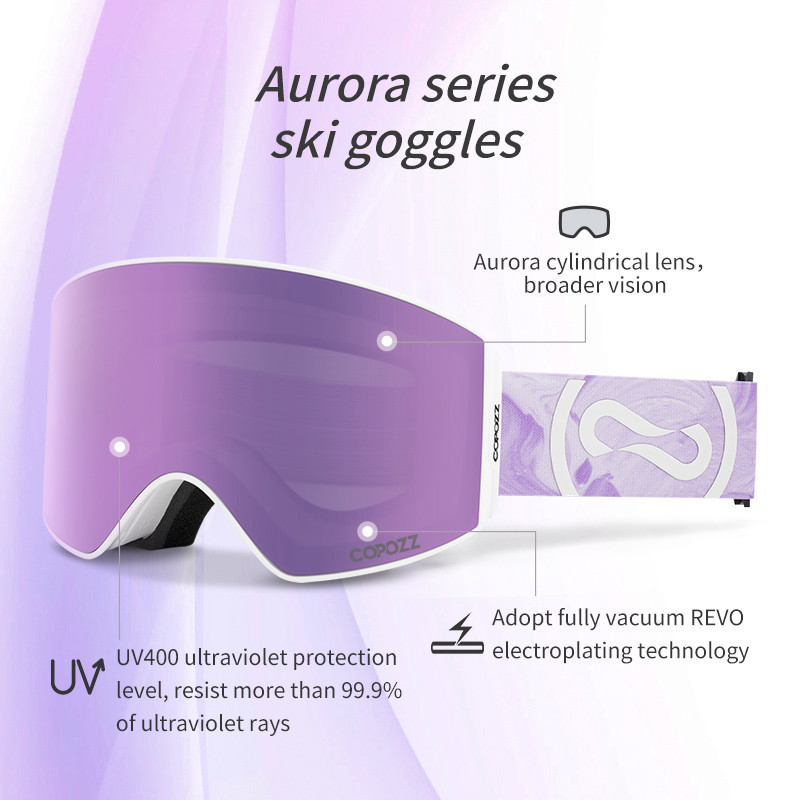 COPOZZ magnetne profesionalne skijaške naočale UV400 zaštita protiv zamagljivanja skijaške naočale za muškarce Žene naočale s brzom izmjenom leća za snowboard naočale