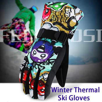 Зимни удебелени ски ръкавици Мъже Жени Деца Топъл полар Спорт на открито Сноуборд Водоустойчиви ръкавици за сняг Мотоциклет Ски