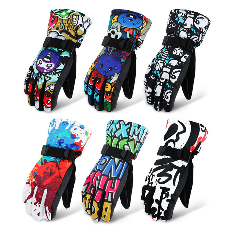 Mănuși de schi îngroșate de iarnă bărbați, femei, copii, lână caldă, sport în aer liber, snowboard, zăpadă, impermeabilă, mănuși de schi pentru motociclete