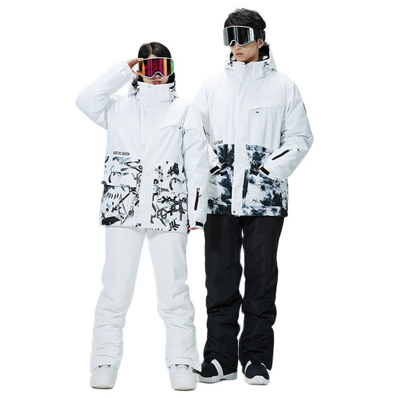 Skijaško odijelo Muško Ženska jakna za snowboarding + hlače Odjeća za snowboarding vodootporna Vjetrootporna skijaška jakna Hlače Debela termo parka
