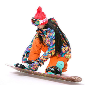 GSOU SNOW Γυναικείο χειμερινό μπουφάν για σκι Αδιάβροχο αντιανεμικό μπουφάν Snowboard Σνόουμπορντ για υπαίθριο σκι Σνόουμπορντ κοστούμι για κάμπινγκ Snow Clothes