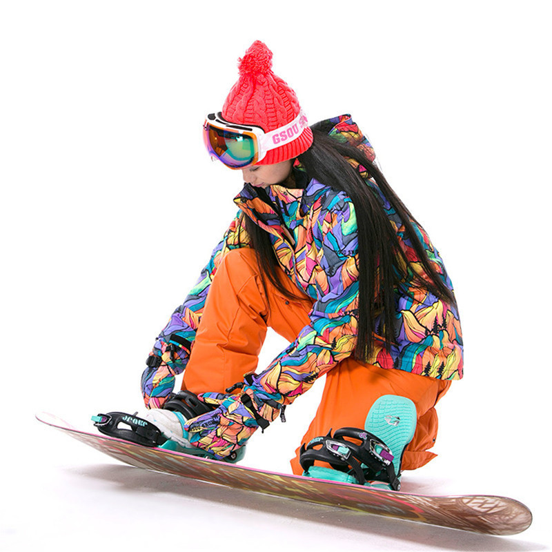 GSOU SNOW Ženska zimska skijaška jakna Vodootporna jakna otporna na vjetar Snowboard Odijelo Skijanje na otvorenom, Snowboarding Kampiranje Snježna odjeća