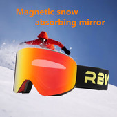 RBworld skijaške naočale s magnetskim dvoslojnim lećama Magnet za skijanje protiv magljenja UV400 Snowboard naočale Muškarci Ženske skijaške naočale Naočale