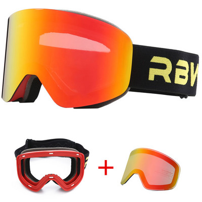 RBworld skijaške naočale s magnetskim dvoslojnim lećama Magnet za skijanje protiv magljenja UV400 Snowboard naočale Muškarci Ženske skijaške naočale Naočale