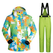 Costum de schi pentru bărbați femei Jachetă + pantaloni snowboard iarnă îmbrăcăminte snowboard parka impermeabilă rezistentă la vânt haină și pantaloni de schi