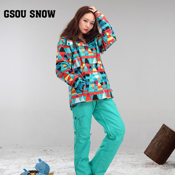 GSOU SNOW Νέο Χειμώνα -35 μοιρών παντελόνι σκι Γυναικεία αδιάβροχα παντελόνια Snowboard Παντελόνια εξωτερικού χώρου Camping Γυναικεία παντελόνια Punch