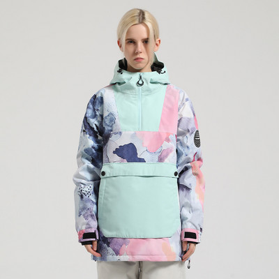 Moterų ir vyrų megztinė slidinėjimo striukė žiemai, šilta, vėjui nepralaidi, vandeniui atspari, kvėpuojanti moteriška snieglenčių striukė Vyriška striukė su gobtuvu Sniego paltai