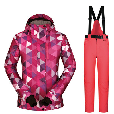 2019 Outdoor Dámsky zimný lyžiarsky oblek Teplé vetruodolné nohavice Dievčenská lyžiarska bunda Oblečenie Súpravy Nepremokavá Jednoduchá Dvojitá Snowboardová Súprava