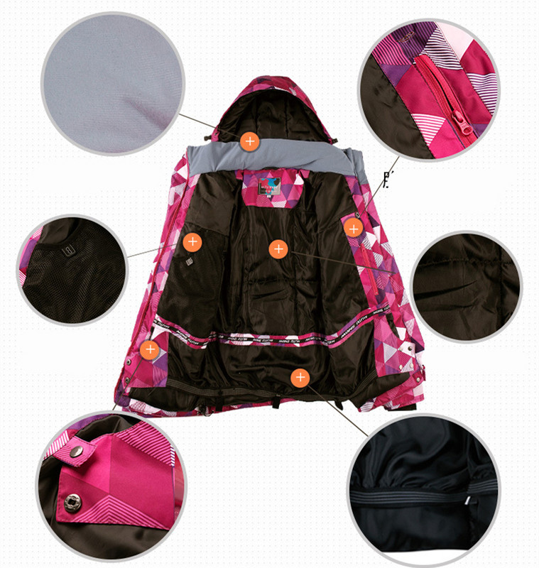 2019 Outdoor Dámsky zimný lyžiarsky oblek Teplé vetruodolné nohavice Dievčenská lyžiarska bunda Oblečenie Súpravy Nepremokavá Jednoduchá Dvojitá Snowboardová Súprava