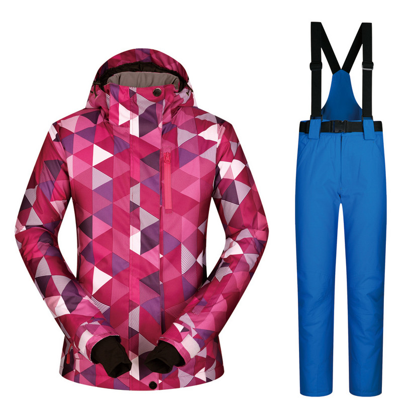 2019 Outdoor Dámsky zimný lyžiarsky oblek Teplé vetruodolné nohavice Dievčenská lyžiarska bunda Oblečenie Súpravy Nepremokavá Jednoduchá Dvojitá Snowboardová Súprava