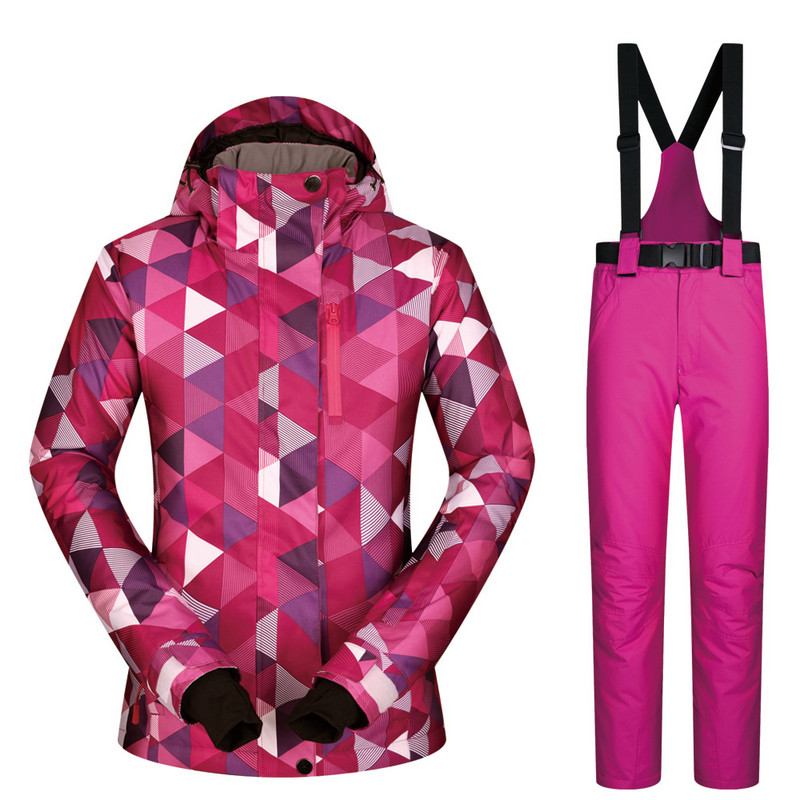 2019 Outdoor Dámsky zimný lyžiarsky oblek Teplé vetruodolné nohavice Dievčenská lyžiarska bunda Oblečenie Súpravy Nepremokavá Jednoduchá Dvojitá Snowboardová Súprava
