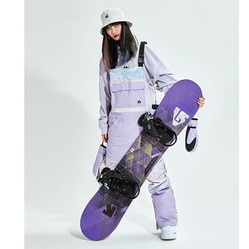 Γυναικεία παντελόνια για σκι Αδιάβροχη φόρμα για σκι Χονδρή χειμερινή, ζεστή φόρμα για σνόουμπορντ Παντελόνι για υπαίθρια αθλήματα σκι