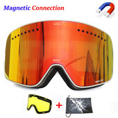Magnetske skijaške naočale protiv magljenja UV400 dvoslojne leće Skijaške naočale za snowboarding za muškarce Ženske skijaške naočale Naočale s ukrašenom lećom