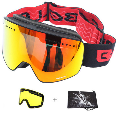 Magnetske skijaške naočale protiv magljenja UV400 dvoslojne leće Skijaške naočale za snowboarding za muškarce Ženske skijaške naočale Naočale s ukrašenom lećom