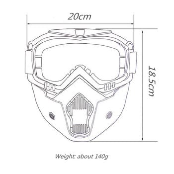Ανδρικά γυναικεία μάσκα για σκι Snowboard Γυαλιά για σκι αντιανεμικά γυαλιά Motocross Προστατευτικά γυαλιά με φίλτρο στόματος