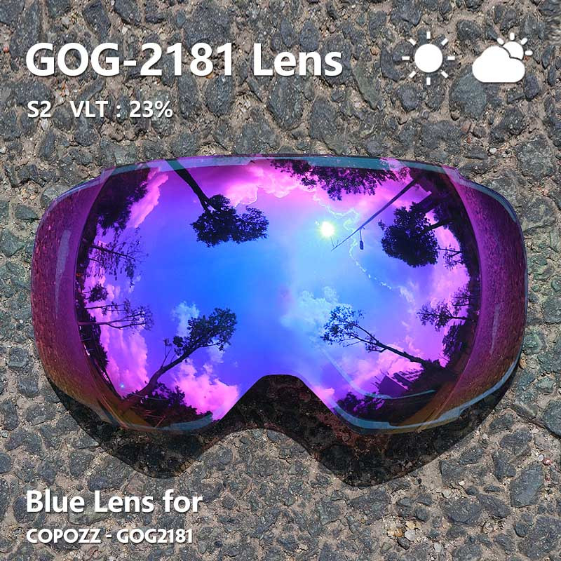 COPOZZ 2181 Magnetna zamjenska leća za skijaške naočale Antifog UV400 sferične skijaške naočale Snowboard naočale (samo leće)
