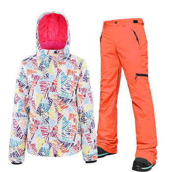 Γυναικεία Snowboard Στολή Snowboard Στολή Σκι Γυναικεία Χειμερινή Ζεστή Θερμική Αντιανεμική Αδιάβροχη Snow Jackets + Παντελόνια Στολές για σκι εξωτερικού χώρου
