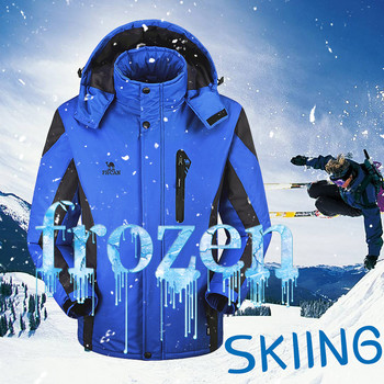 Ски костюм Мъжки комплекти за каране на ски и сноуборд Супер топли водоустойчиви ветроустойчиви якета за сноуборд полар + панталон Зимни костюми за сняг Мъжки