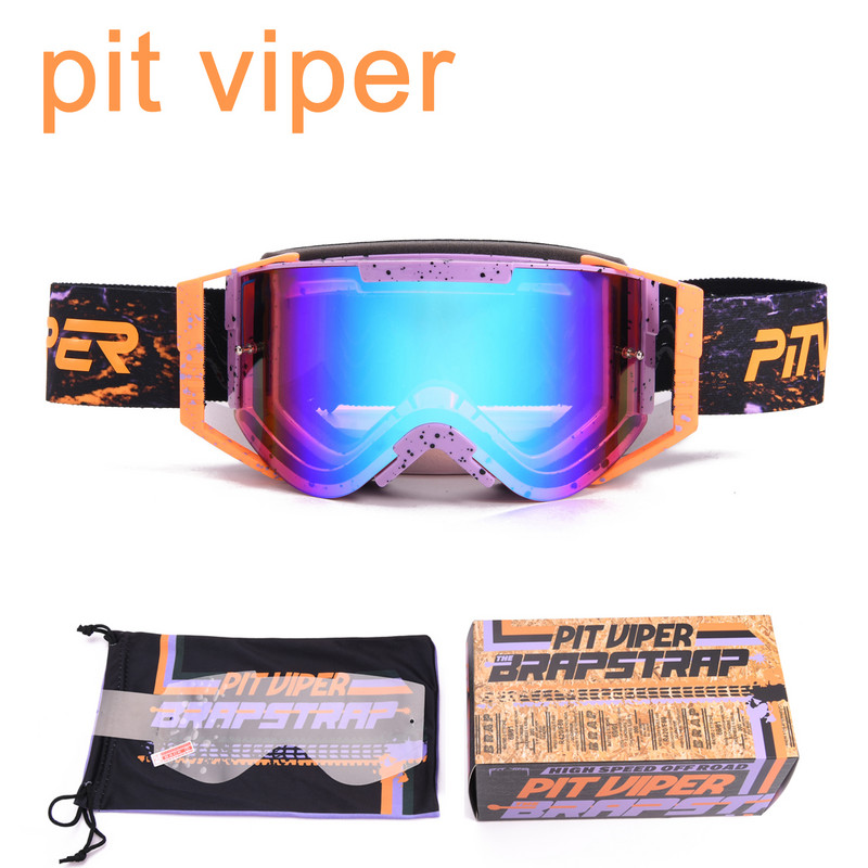 PIT VIPER Originalna kutija Skijaške naočale protiv magljenja Sportske naočale Muškarci Žene Sunčane naočale za motorne sanke UV400 Naočale za snijeg i snowboard