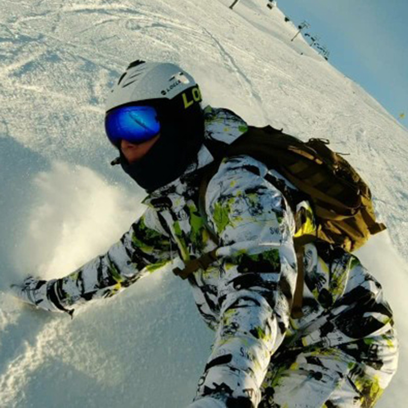 LOCLE Ochelari de schi anti-aburire Ochelari de schi UV400 Straturi duble Schi Snowboard Ochelari de zăpadă Ochelari de schi cu o lentilă de strălucire