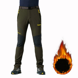 Pánske dámske snowboardové nohavice, vonkajšie nepremokavé softshellové vnútorné flísové turistické poľovnícke nohavice, zimné snehové lyžiarske nohavice