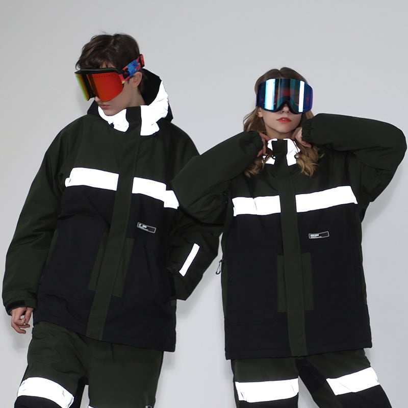 Zimná športová snehová bunda pre mužov, outdoorová teplá lyžiarska bunda pre ženy, reflexná s kapucňou, snowboardová dámska vrchná bielizeň, vetruodolná tepláková súprava