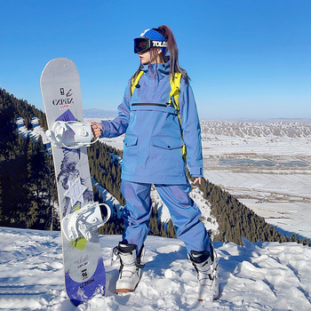 Зимни спортни дамски костюми за сноуборд, яке, панталони, дамски дрехи за алпийски ски, женски снежни костюми за открито, планински термичен анцуг