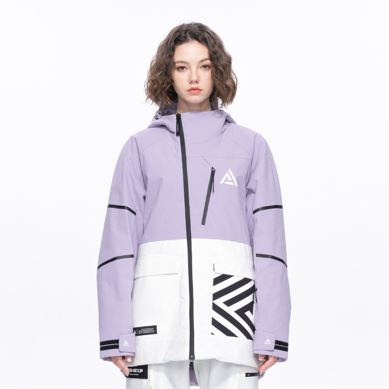 Χειμερινό μπουφάν για σκι ανδρική φόρμα για σκι Παχύ γυναικείο μπουφάν για σνόουμπορντ εξωτερικού χώρου Ζεστό αντιανεμικό αδιάβροχο με κουκούλα χαλαρό χειμωνιάτικο παλτό