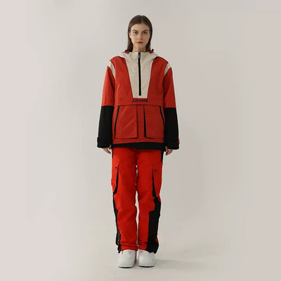 Γυναικείο κοστούμι σκι χειμώνα 2022 Ζεστό τζάκετ για σνόουμπορντ εξωτερικού χώρου Ανδρικές φόρμες με κουκούλα σετ σκι Αντιανεμικό αδιάβροχο παντελόνι χιονιού