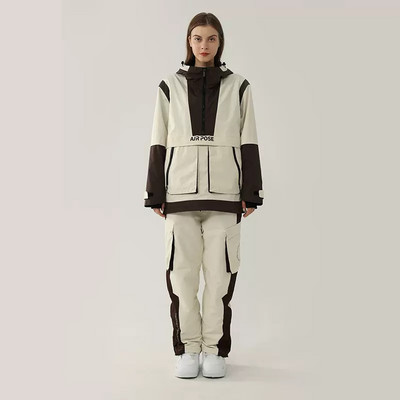 Γυναικείο κοστούμι σκι χειμώνα 2022 Ζεστό τζάκετ για σνόουμπορντ εξωτερικού χώρου Ανδρικές φόρμες με κουκούλα σετ σκι Αντιανεμικό αδιάβροχο παντελόνι χιονιού