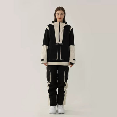 Γυναικείο κοστούμι σκι χειμώνα 2022 Ζεστό τζάκετ για σνόουμπορντ εξωτερικού χώρου Ανδρικές φόρμες με κουκούλα σετ σκι Αντιανεμικό αδιάβροχο παντελόνι χιονιού