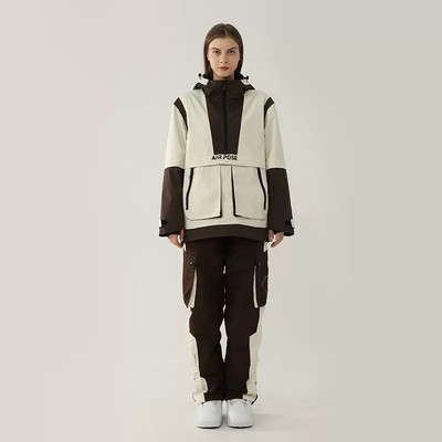 Γυναικείο κοστούμι σκι χειμώνα 2022 Ζεστό τζάκετ για σνόουμπορντ εξωτερικού χώρου Ανδρικές φόρμες με κουκούλα σετ σκι Αντιανεμικό αδιάβροχο παντελόνι χιονιού