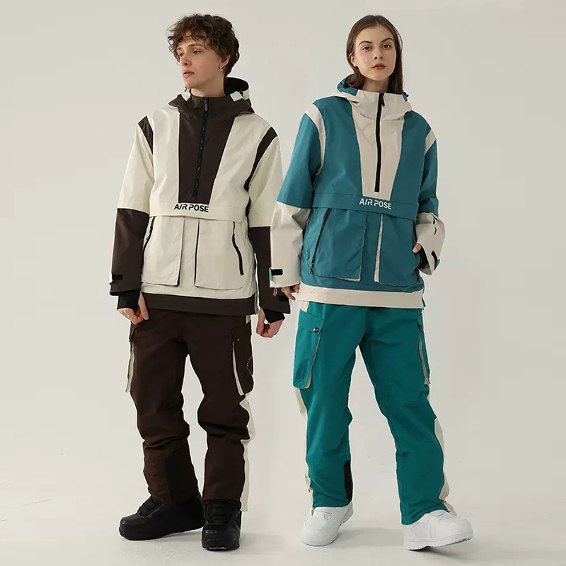 Γυναικείο κοστούμι σκι χειμώνα 2022 Ζεστό τζάκετ για σνόουμπορντ εξωτερικού χώρου Ανδρικές φόρμες με κουκούλα σετ σκι Αντιανεμικό αδιάβροχο παντελόνι χιονιού