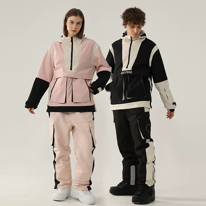 Γυναικείο κοστούμι σκι χειμώνα 2022 Ζεστό τζάκετ για σνόουμπορντ εξωτερικού χώρου Ανδρικές φόρμες με κουκούλα σετ σκι Αντιανεμικό αδιάβροχο παντελόνι χιονιού