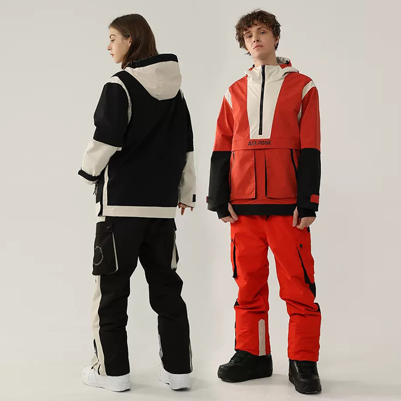 Γυναικείο κοστούμι σκι χειμώνα 2022 Ζεστό τζάκετ για σνόουμπορντ εξωτερικού χώρου Ανδρικές φόρμες με κουκούλα σετ σκι Αντιανεμικό αδιάβροχο παντελόνι χιονιού