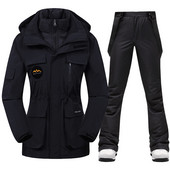 Zimný lyžiarsky overal pre ženy, vysoko kvalitná lyžiarska bunda, nohavice, teplé, nepremokavé, vetruodolné, lyžiarske a snowboardové overaly